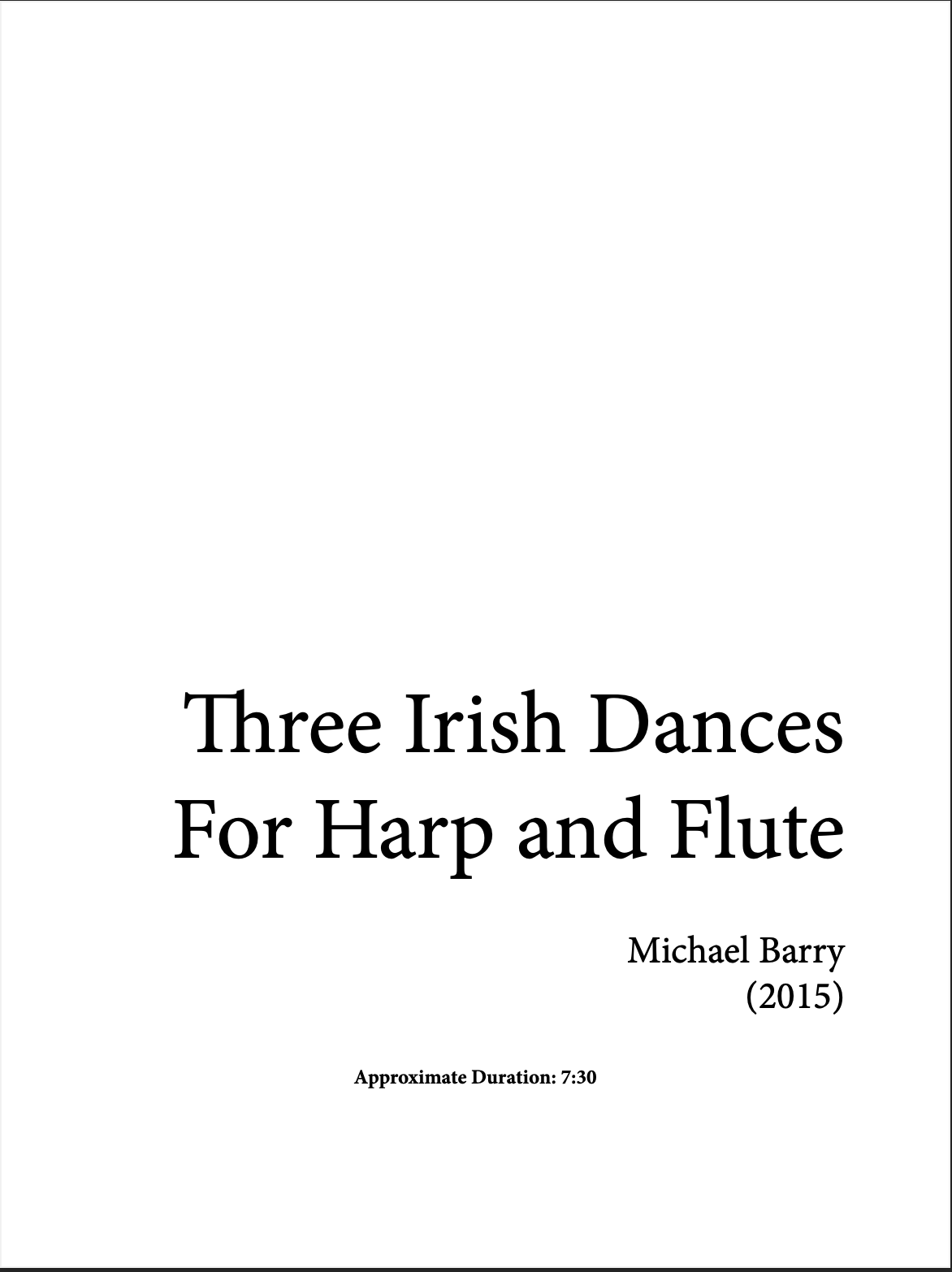 Three Irish Dances by Michael Barry