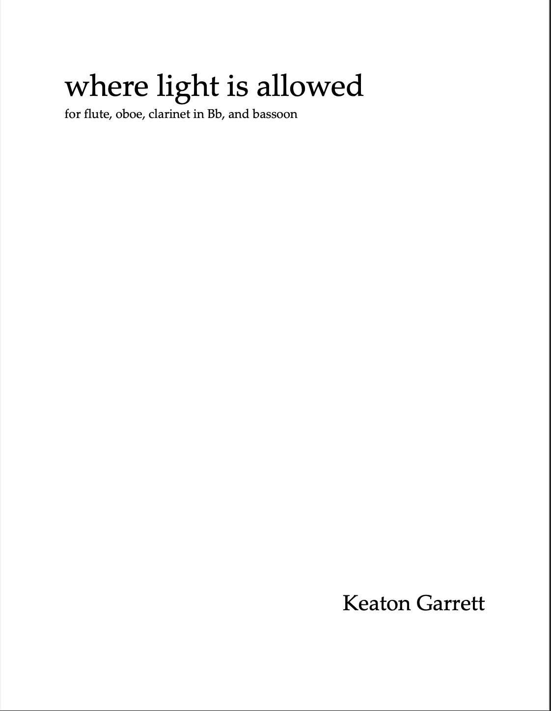 Where Light Is Allowed by Keaton Garrett