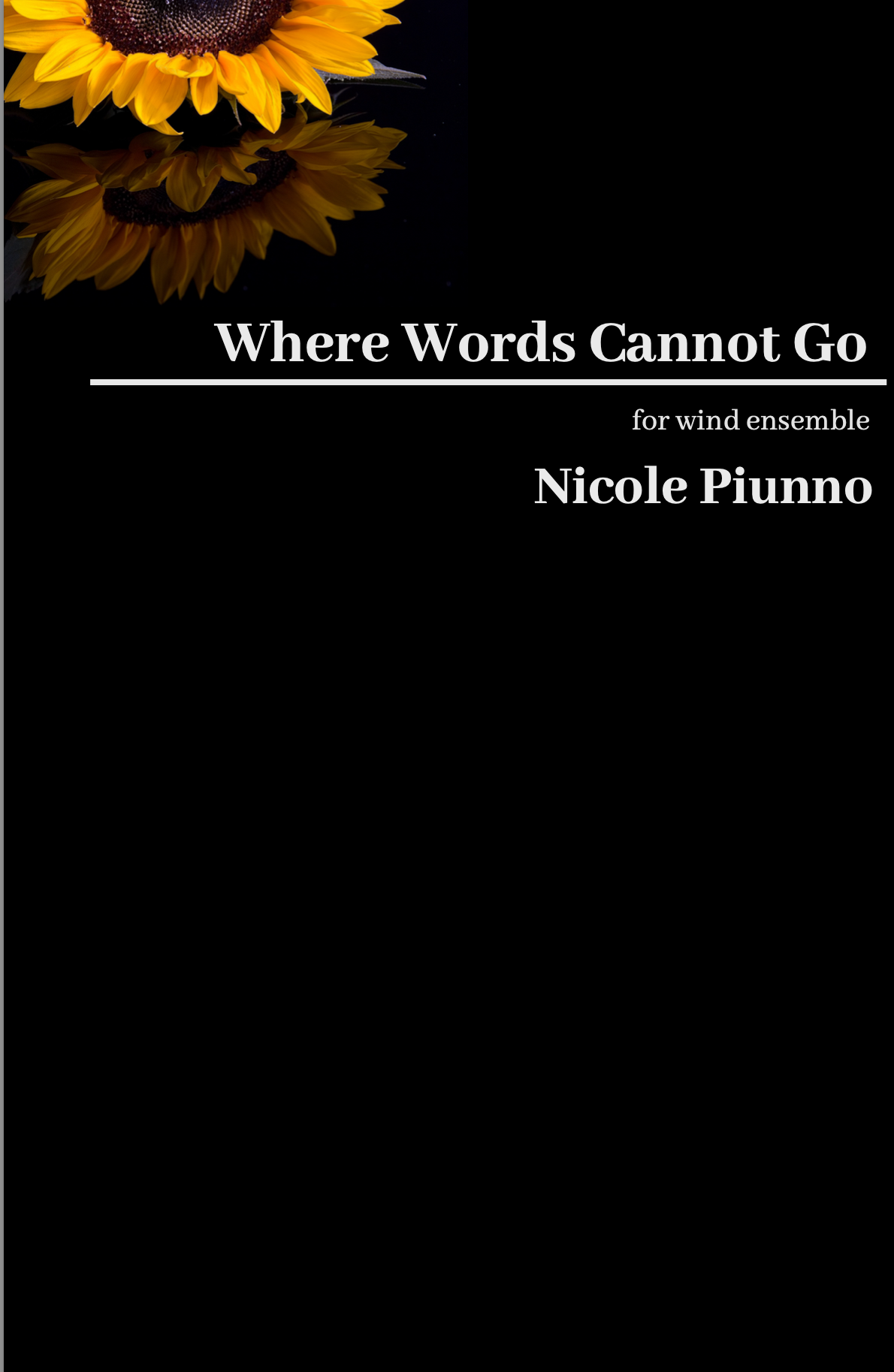 Where Words Cannot Go (Score Only) by Nicole Piunno