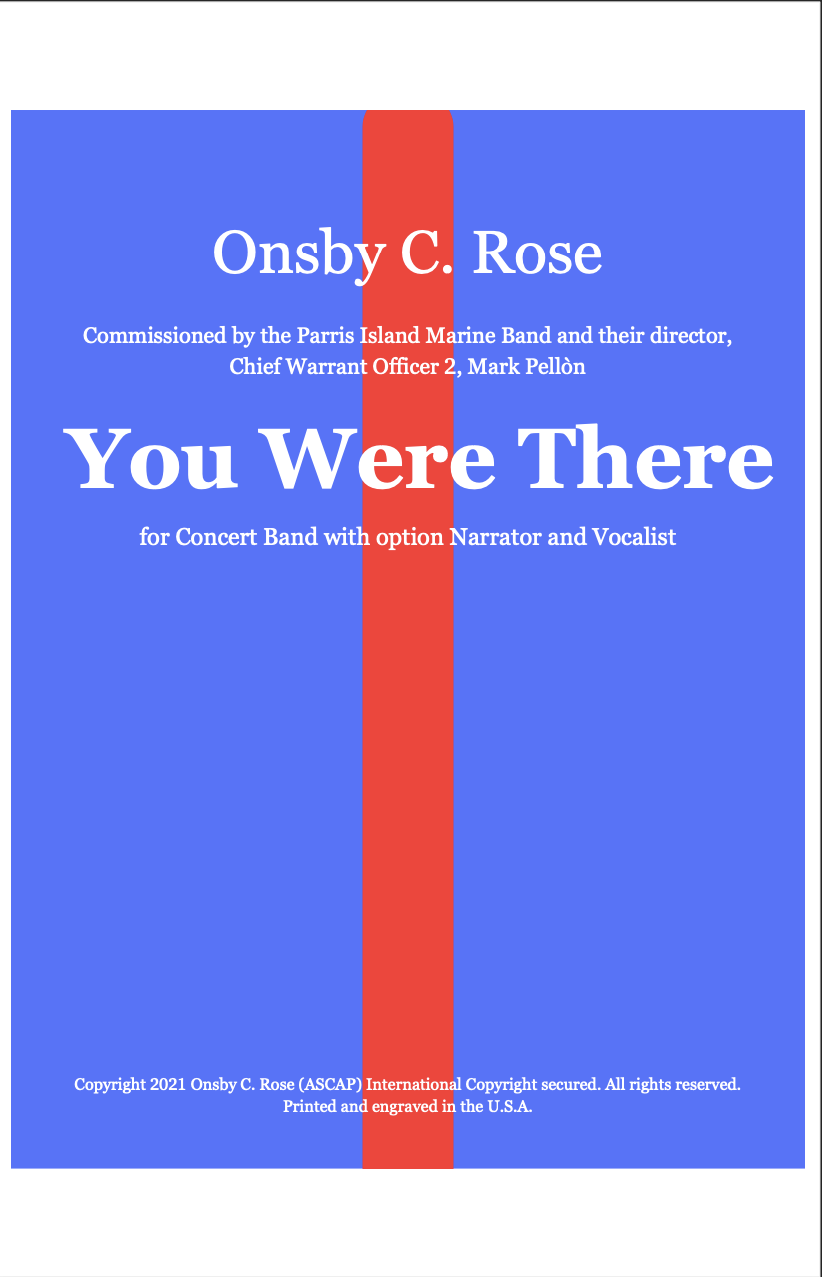 You Were There (Score Only) by Onsby C. Rose