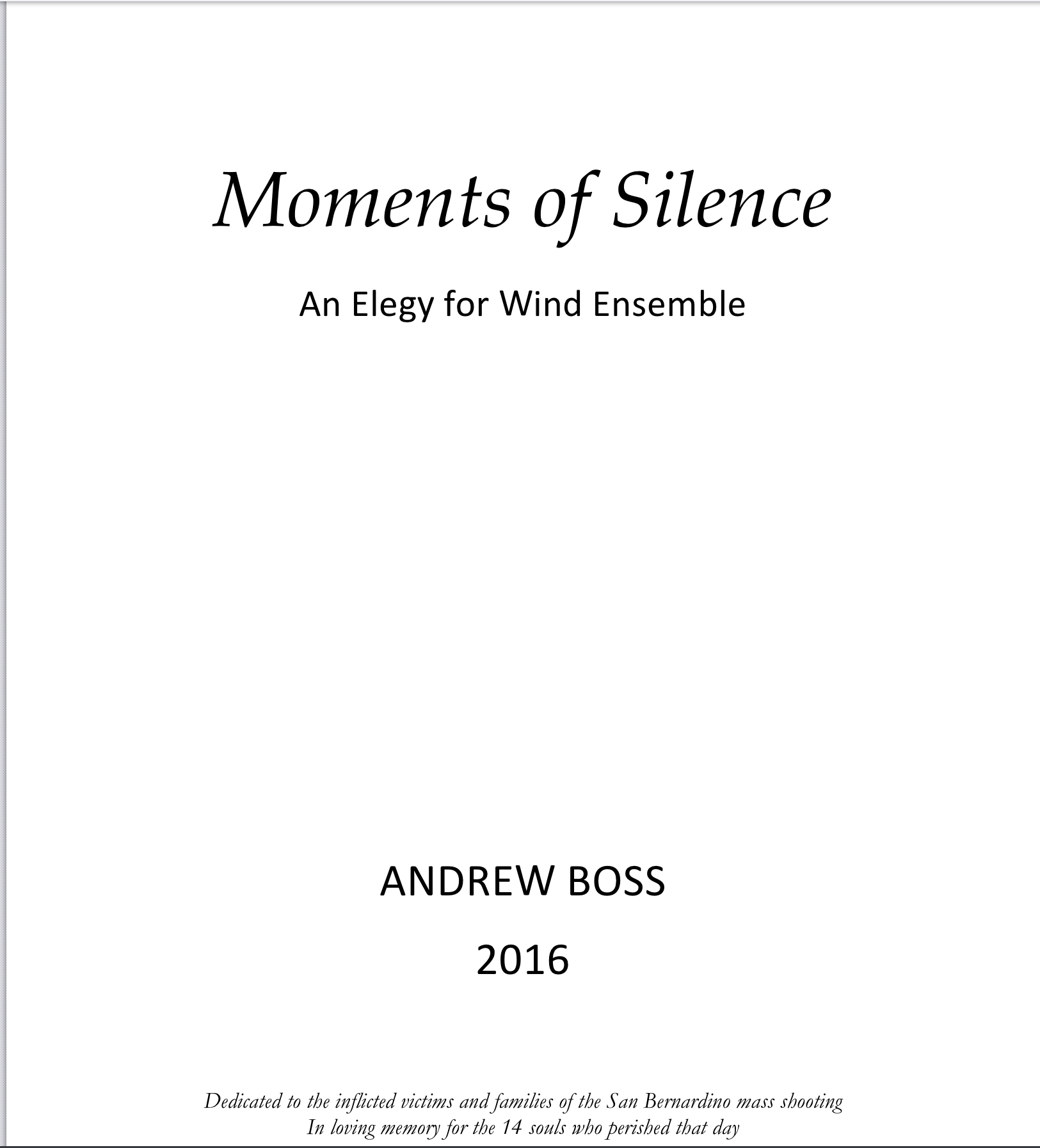 Moments Of Silence  by Andrew Boss