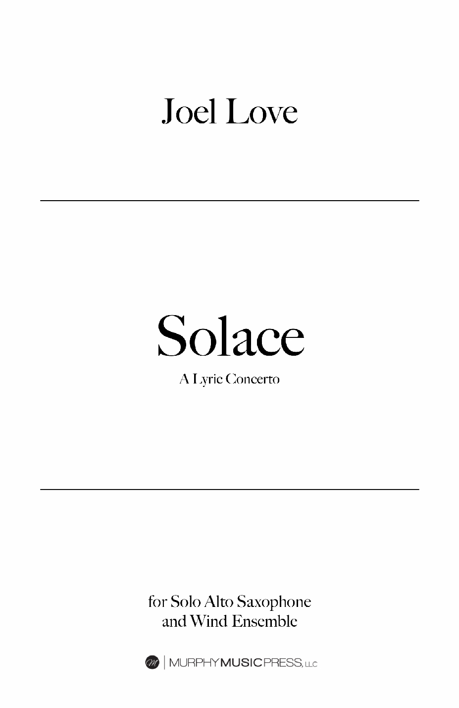 Solace (Score Only) by Joel Love